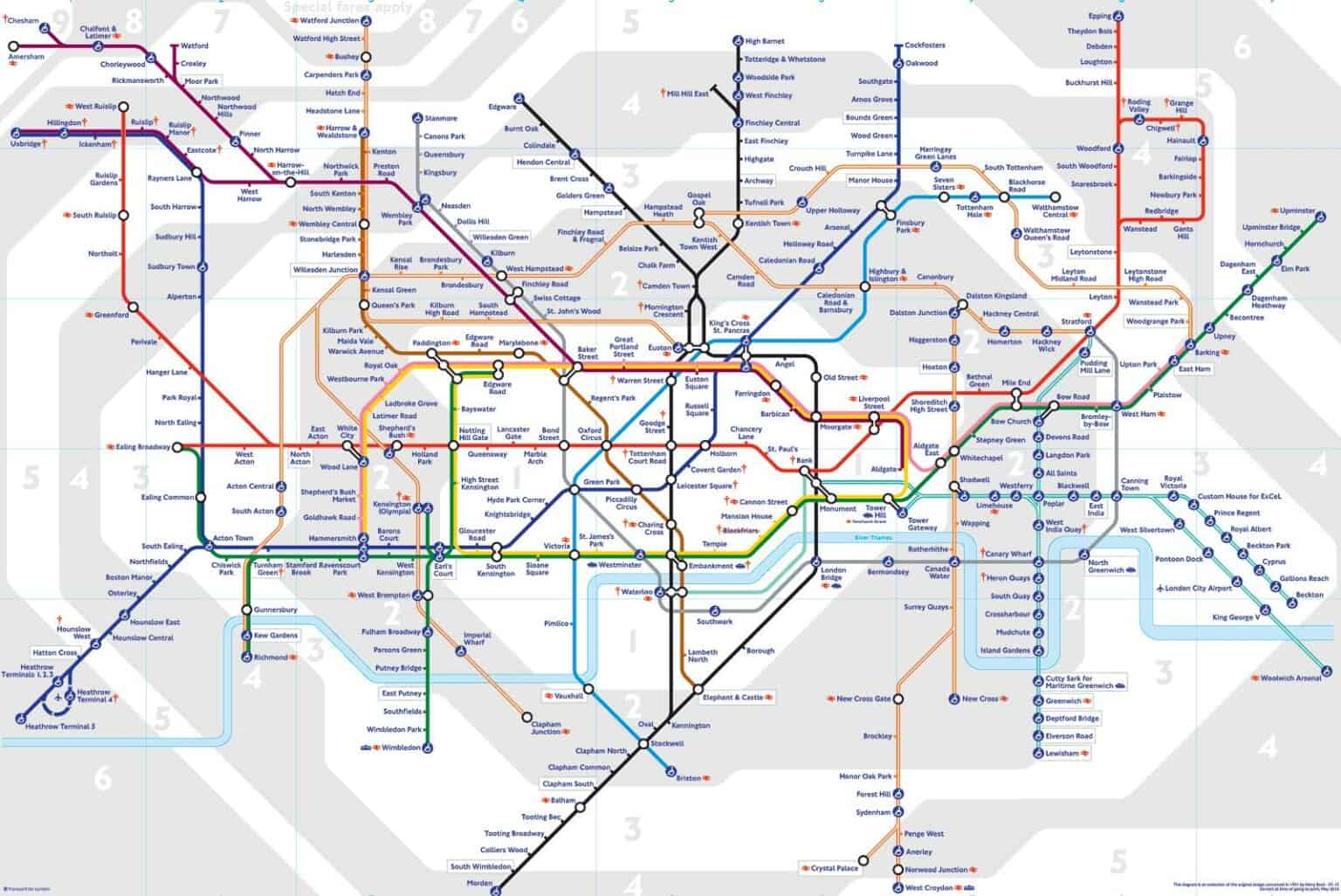 travel zones in london map