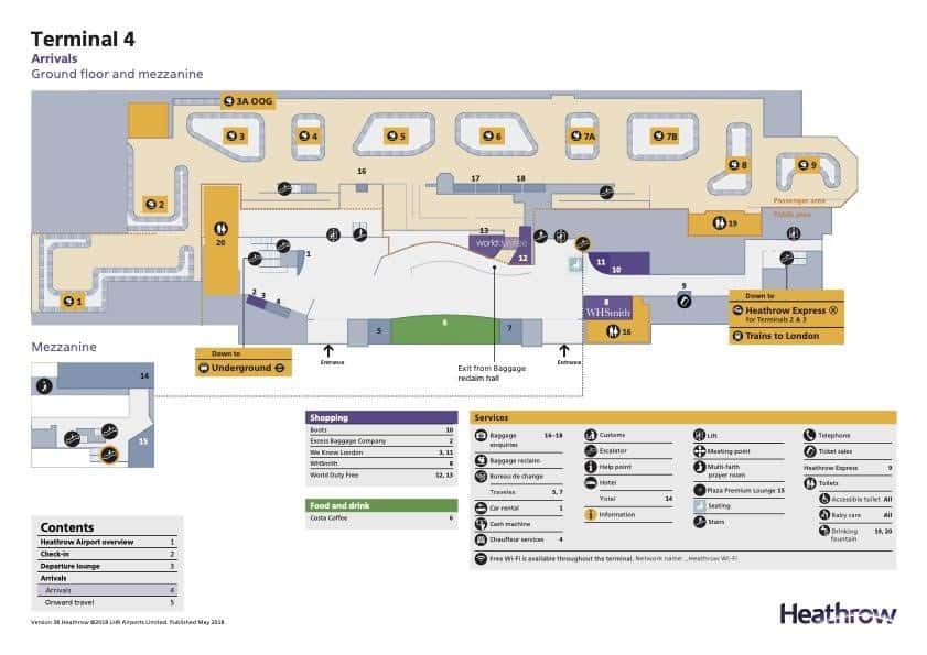 Heathrow Terminal 4 Pick up Map