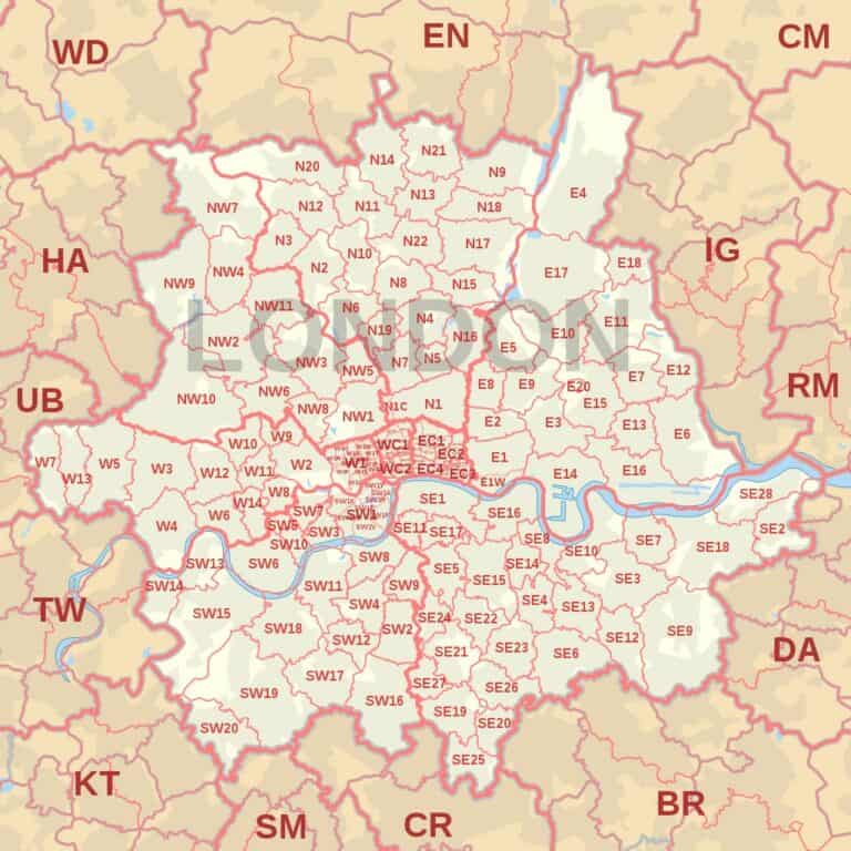 London Postcode Map  768x768 