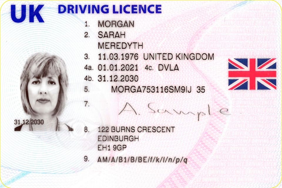 uk driving license template free download