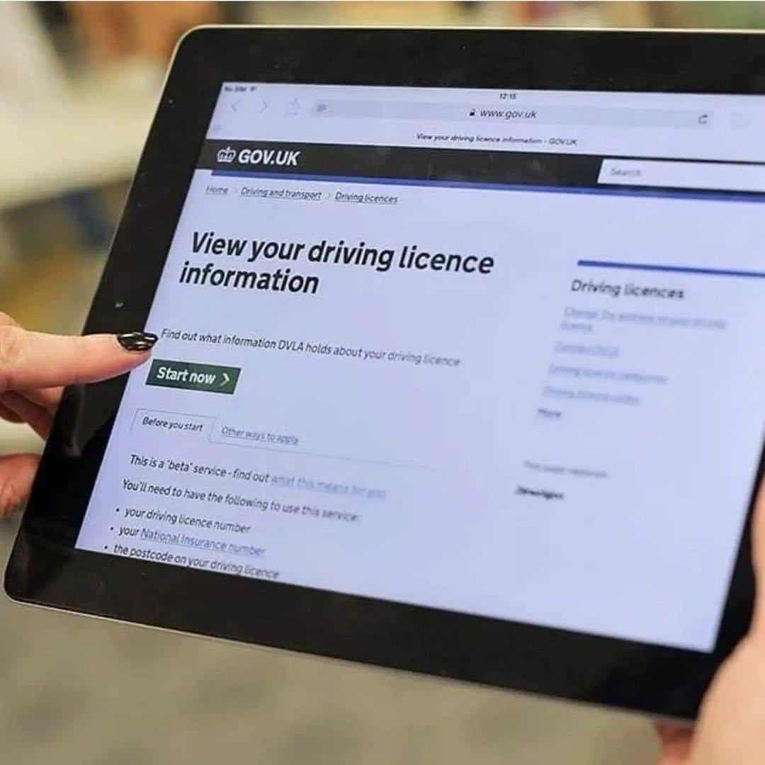 view your driving licence information