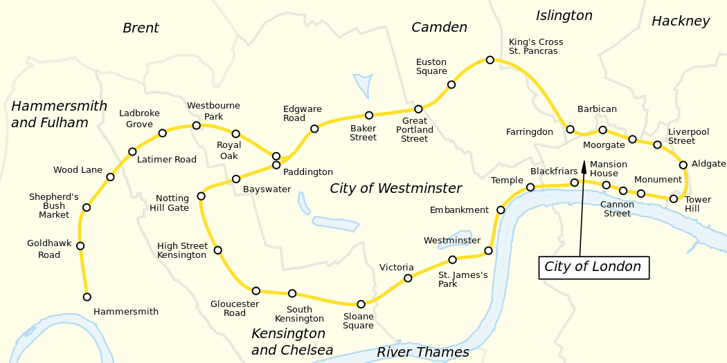 Circle line London map
