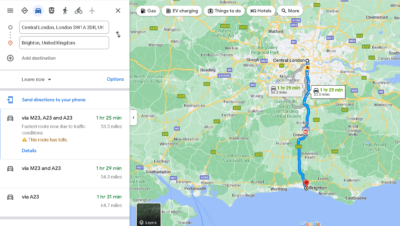 From London to Brighton